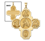 Four Way Cross   Bicycling Religious Medal   EXCLUSIVE 