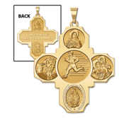 Four Way Cross   Track Male Religious Medal   EXCLUSIVE 