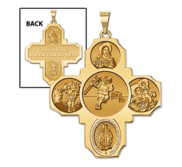 Four Way Cross   Lacrosse Religious Medal   EXCLUSIVE 