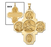 Four Way Cross   Baseball Religious Medal   EXCLUSIVE 