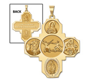 Four Way Cross   Fencing Religious Medal   EXCLUSIVE 