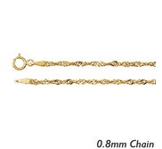 14K Yellow Gold 1 0mm Singapore Chain