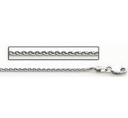 14K White Gold 1 8mm Espiga Wheat Chain