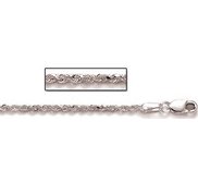 Sterling Silver 3mm Diamond Cut Rope Chain