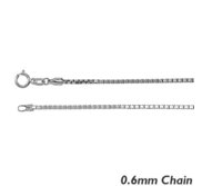 14K White Gold 0 6mm Lite Box Chain