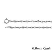 14K White Gold  8mm Singapore Chain