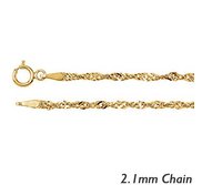 14K Yellow Gold 2 1mm Singapore Chain