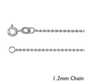 14K White Gold 1 2mm  Bead Chain