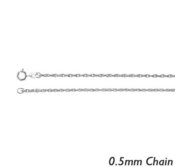 14K White Gold 2 mm Rope Chain