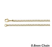 14K Yellow Gold 0 8mm Box Chain