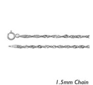 14K White Gold 1 5mm Singapore Chain