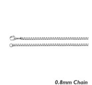 14K White Gold 0 8mm Box Chain