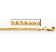 14K Yellow Gold 3mm Espiga Wheat Chain