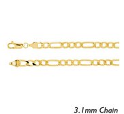 14K Yellow Gold 3 1mm Figaro Link Chain