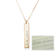 Personalized Handwriting Vertical Bar with 18  Chain