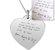 Personalized Handwriting Heart Pendant