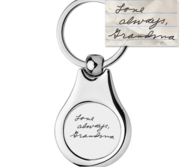 Stainless Steel Personalized Handwriting Round Keychain