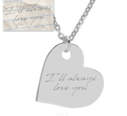 Personalized Handwriting Sideways Heart Pendant