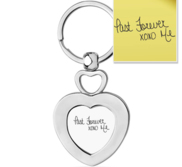 Stainless Steel Personalized Handwriting Heart Keychain