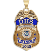 Personalized Department of Homeland Security Badge with Your Number  Your Rank  and Blue Enamel