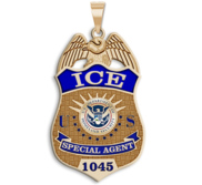 Personalized ICE Badge with Your Number  Your Rank  and Blue Enamel