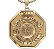 Personalized Police Badge Necklace or Charm   Shape 15