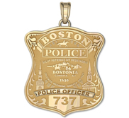 Personalized Police Badge Necklace or Charm   Shape 5