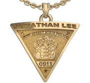 Personalized Police Badge Necklace or Charm   Shape 3