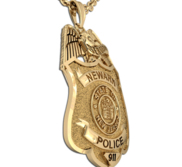 Personalized Police Badge Necklace or Charm   Shape 13