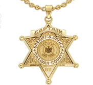 Personalized 6 Star Sheriff Badge with Number  Rank   Department