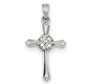 Sterling Silver CZ Celtic Cross Pendant