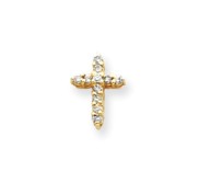 14k AA Diamond Cross Pendant