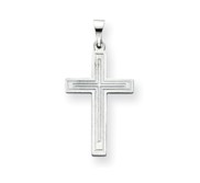 14k White Gold Cross Pendant