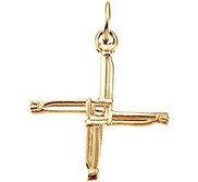 14K Yellow Gold ST  BRIDGET S CROSS PENDANT