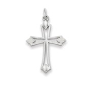 14k White Gold Passion Cross Charm