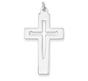 Sterling Silver Hammered Latin Cross Pendant