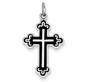 Sterling Silver Enameled Cross Pendant