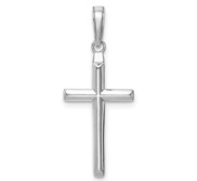 14k White Gold Hollow Cross Pendant