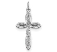 Sterling Silver Laser Designed Cross Pendant