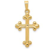 14k Polished Budded Cross Pendant