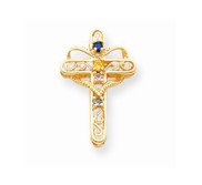 14k Genuine 4 Stone Mother  s Cross Pendant