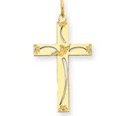 14K Laser Designed Cross Charm