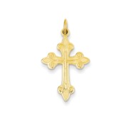 14k Fleur De Lis Cross Pendant