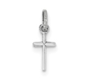 Sterling Silver Rhodium plated Cross Charm