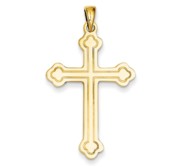 14k Budded Cross Pendant