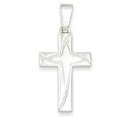 Sterling Silver Polished Cross Pendant