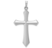 14k White Gold Polished Cross Pendant