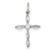 Sterling Silver CZ Cross Charm