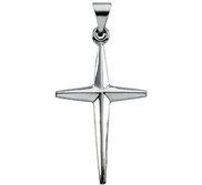 14K White Gold CROSS PENDANT