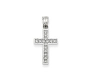 14k White Gold Cross Pendant